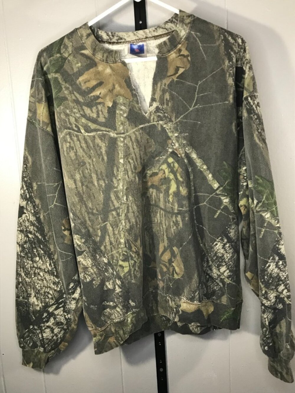 VTG Jerzees Outdoors Mossy Oak Camo Sweatshirt Mens LG Break Up Sweater Pullover
